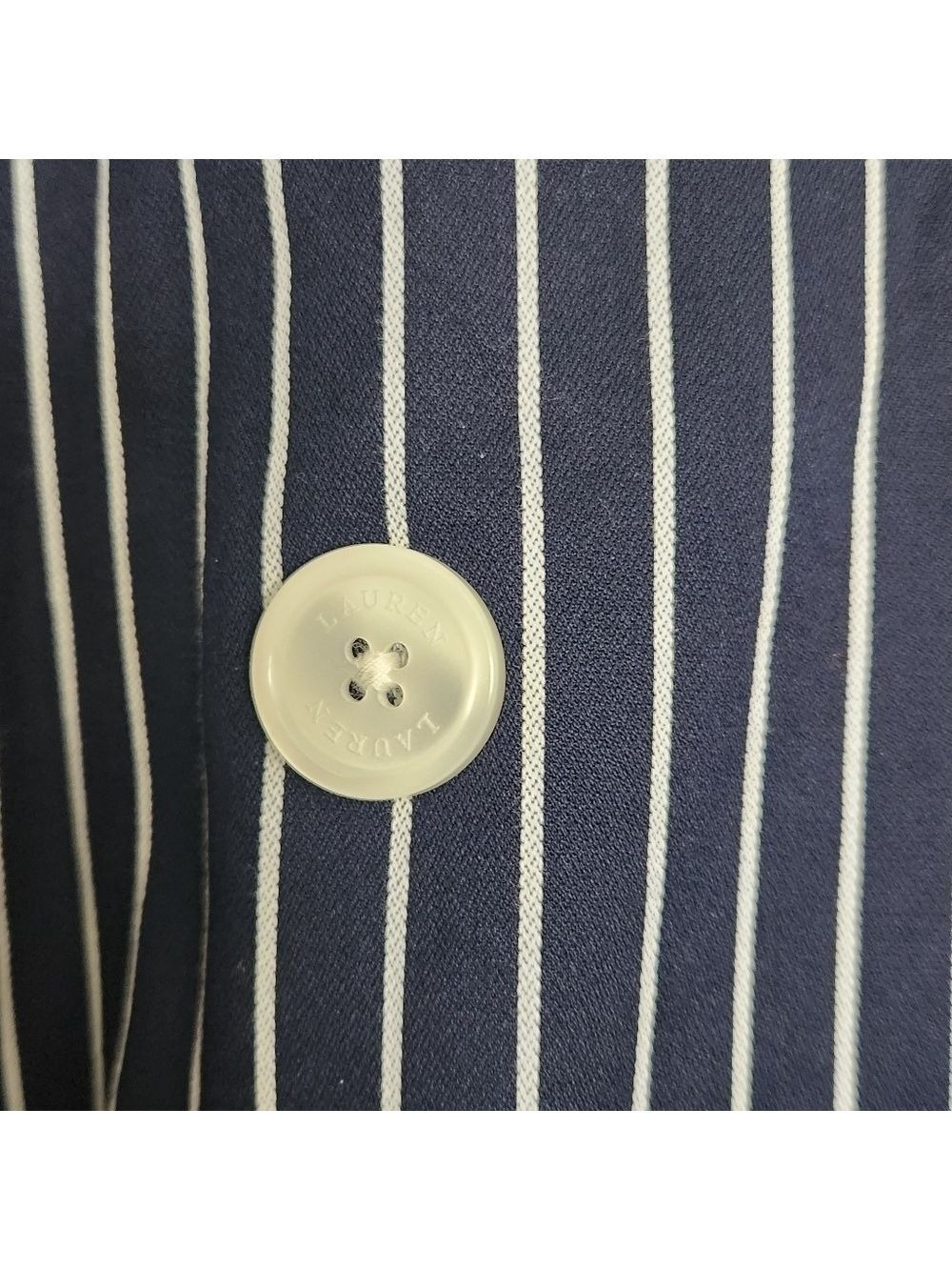 NEW LAUREN RALPH LAUREN NAVY/WHITE PINSTRIPE TRENCH SZ XL - Picture 12 of 12